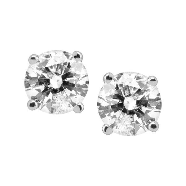 Shop 1 Ct Diamond Stud Earrings In 14k White Gold Free Shipping