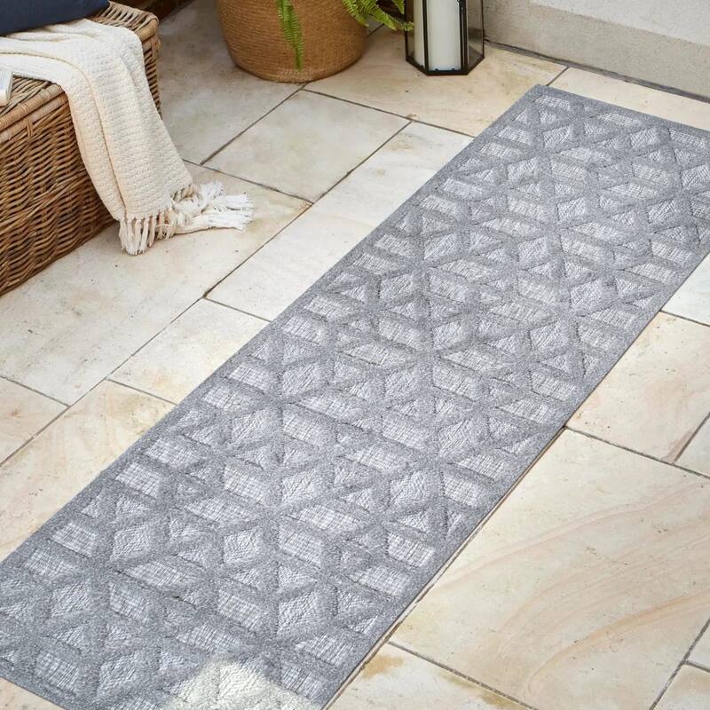 JONATHAN Y Peralta Neutral Geometric Indoor/Outdoor Area Rug