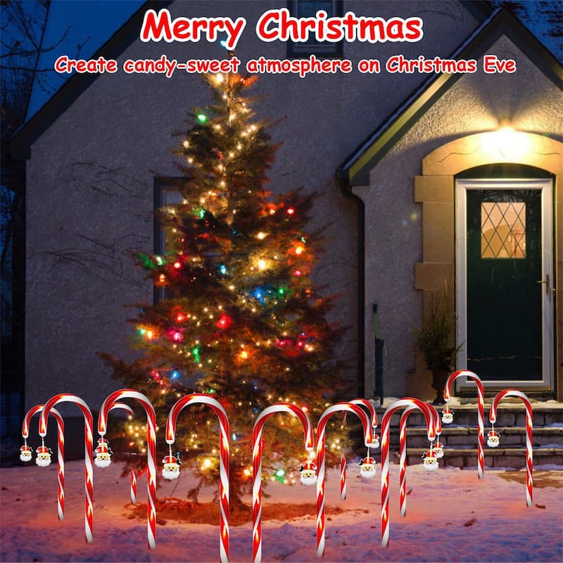Solar Christmas Candy Cane String Lights
