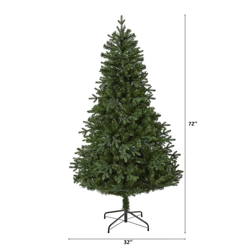 6ft. Fir Artificial Christmas Tree with 250 Clear LED Lights - Classic Seasonal Holiday X-Mas Glow