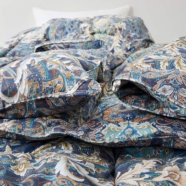 All Season Paisley Floral Printed Vintage White Goose Feather Down Comforter On Sale Bed Bath Beyond 39573390