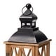 preview thumbnail 27 of 49, Glitzhome 2-Piece Oversize Farmhouse Wood/ Metal Hanging Candle Holders Decorative Lanterns