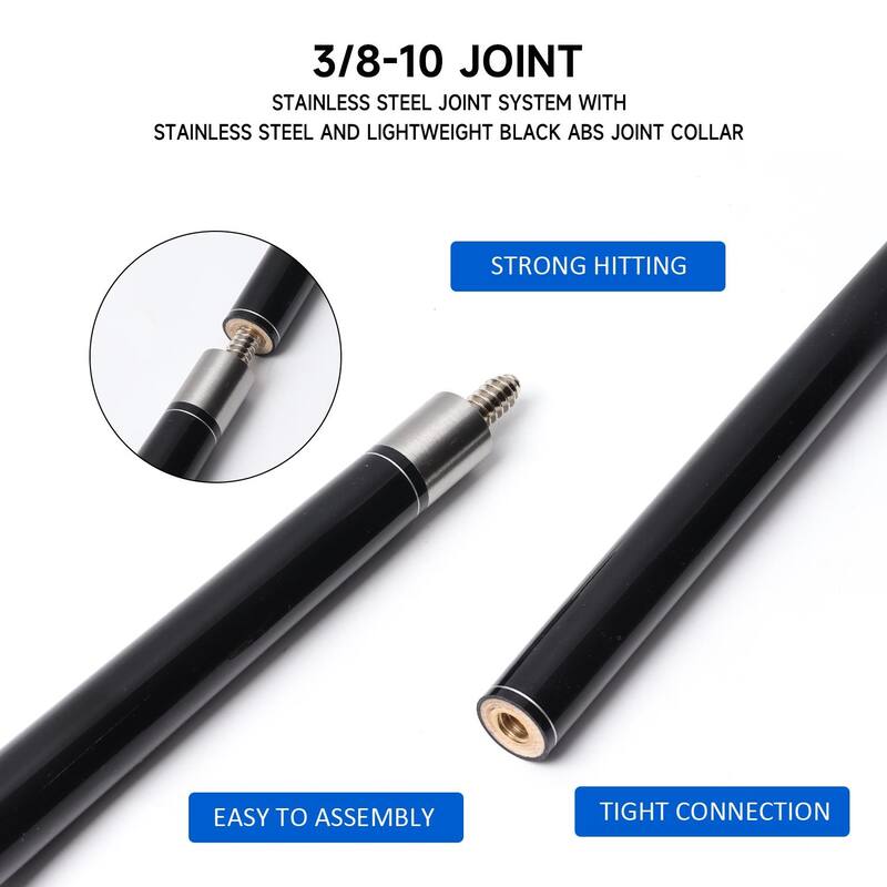 GSE™ Set of 4 Fiberglass Graphite Composite Billiard Pool Cue Sticks. 58" 2-Piece Pool Cue Set for House or Commercial Use