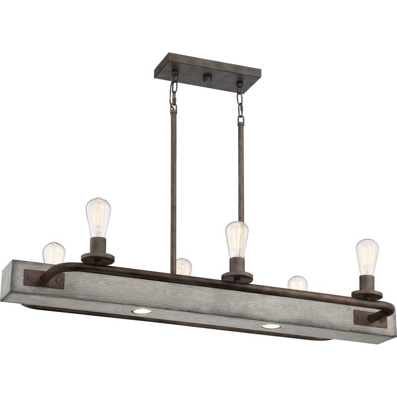 Melville 6-Light Island Chandelier in Iron Gate
