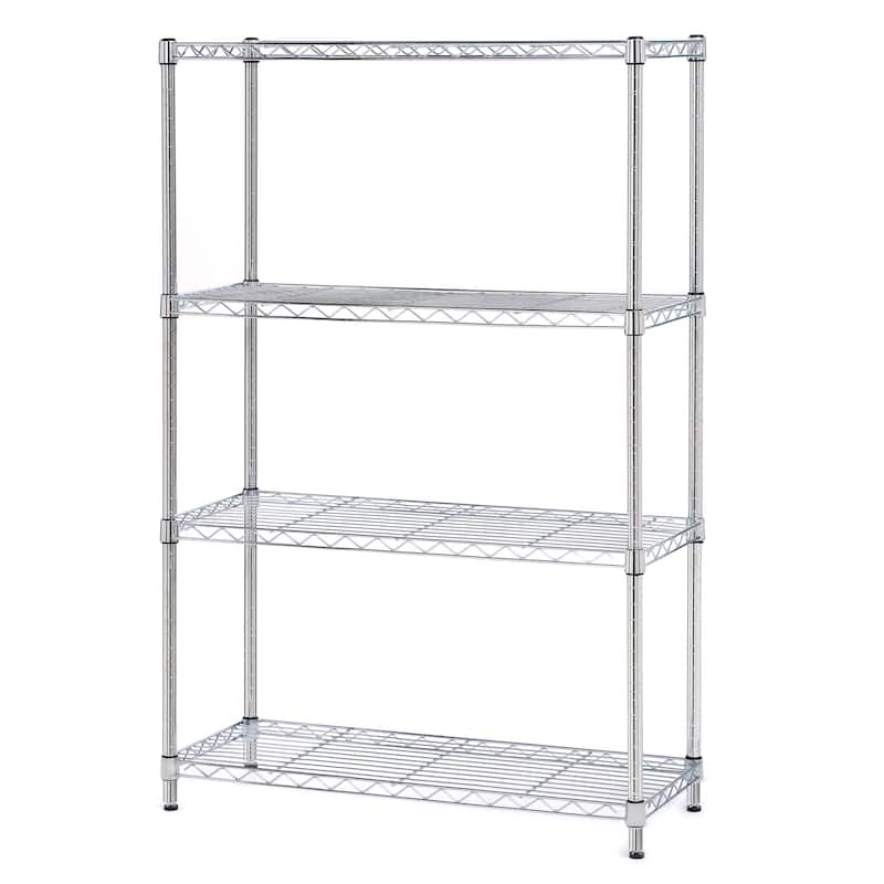 Seville Classics Heavy Duty 4-Tier Steel Wire Shelving, 36" W x 14" D x 56.5"H