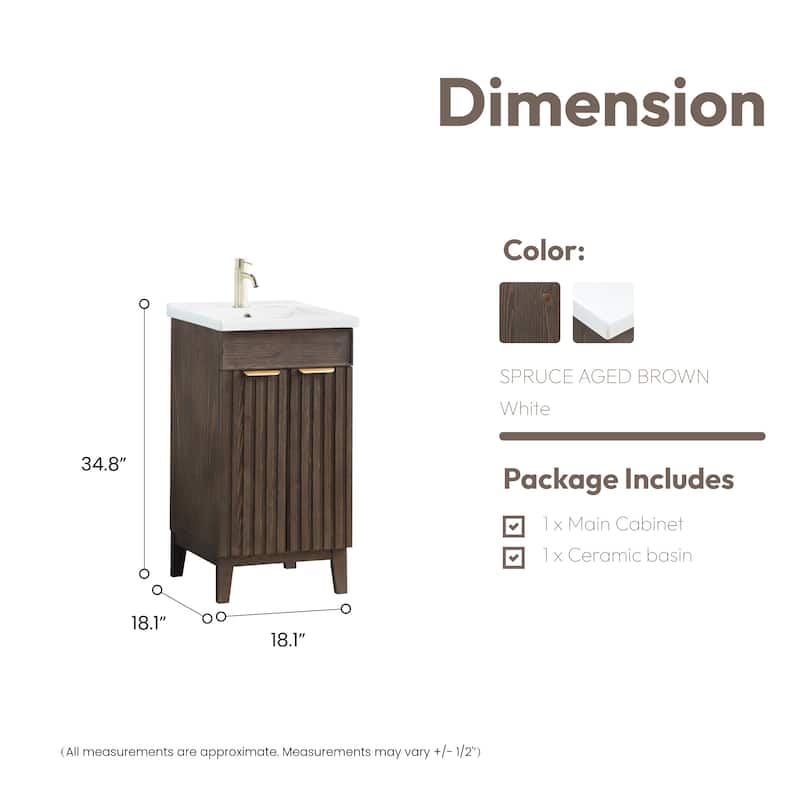 Palos Single Bath Vanity with Ceramic Basin Top without Mirror