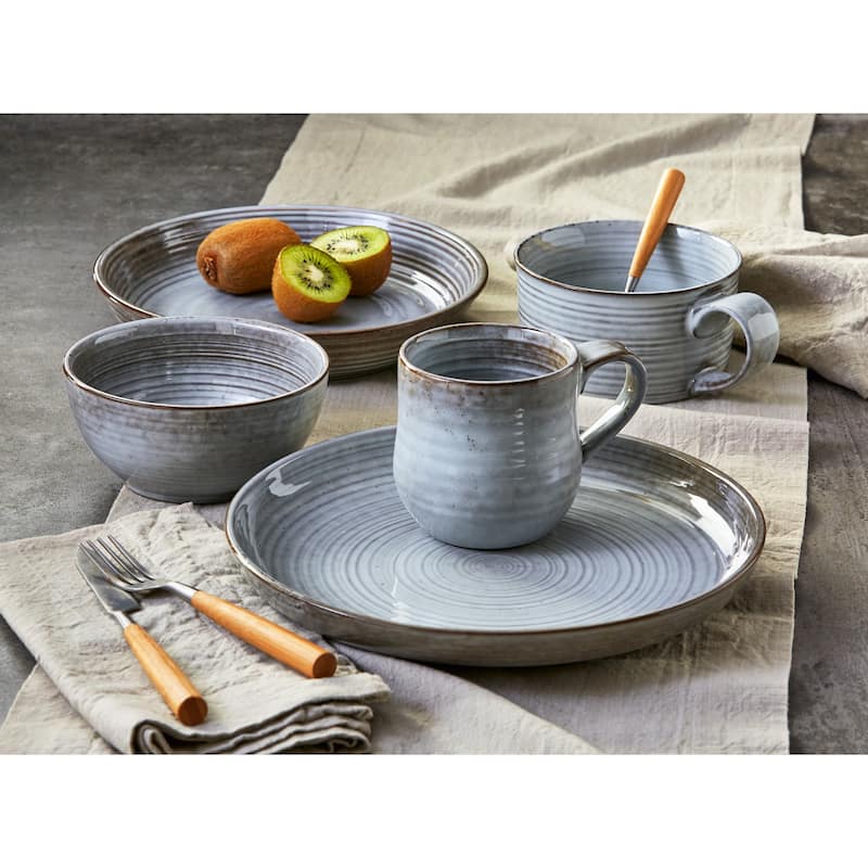 Loft Speckled Reactive Glaze Stoneware Dinnerware Plate 11.25 inch Grey Dishwasher Safe