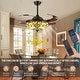 preview thumbnail 14 of 49, Smart Tiffany Stained Glass Retractable Led Ceiling Fan