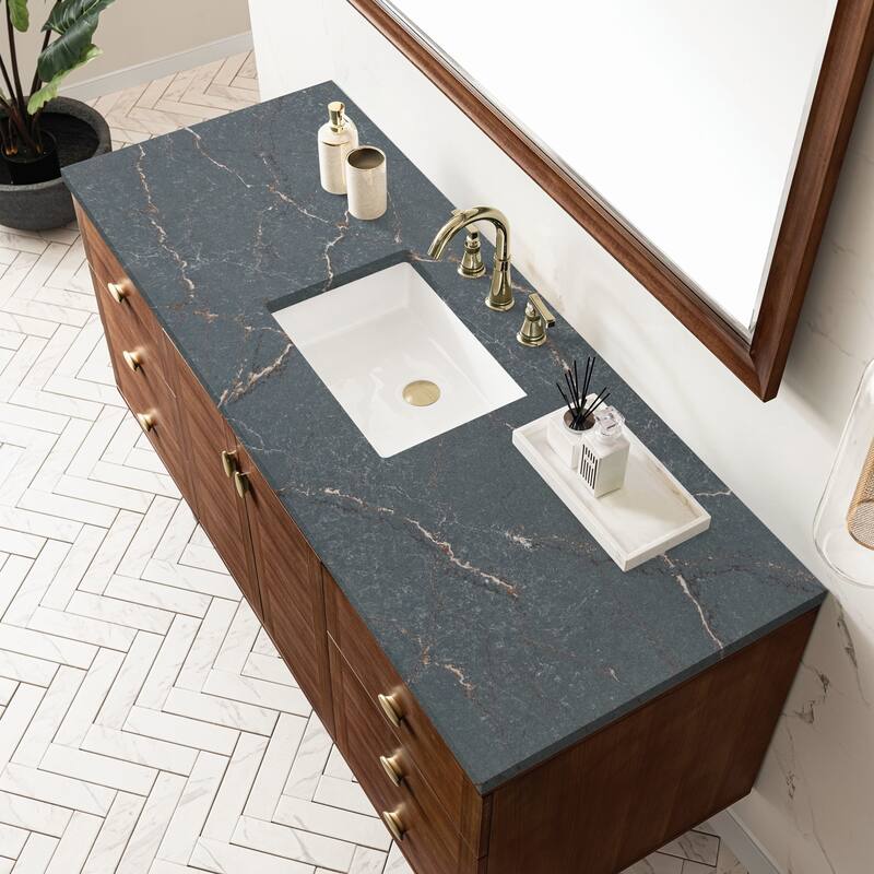 James Martin Vanities 670-V60S-FPBL Amberly 60" Wall Mounted or Free