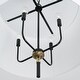 preview thumbnail 2 of 1, Beckham 4-light Glossy Black/ Aged Brass Drum Pendant w/ White Fabric Shade