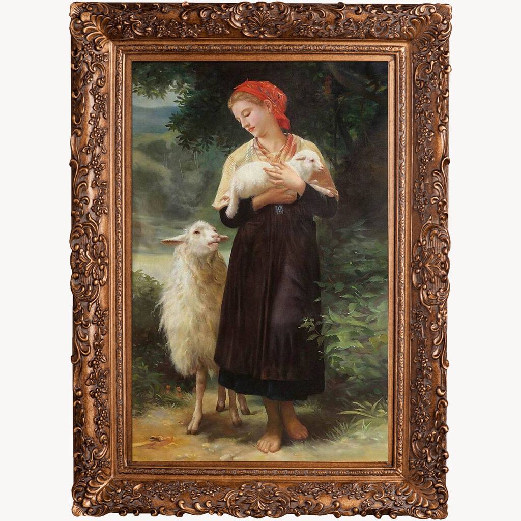 William-Adolphe Bouguereau 'The Shepherdess, 1873' Hand Painted Oil Reproduction