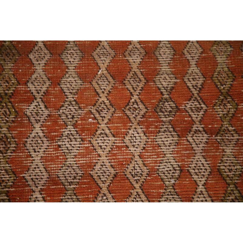 Vegetable Dye Tabriz Persian Antique Runner Rug Handmade Wool Carpet - 2'7"x 10'1"