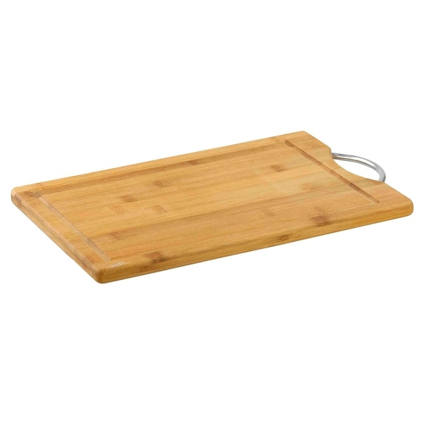 Bamboo 17 x 13 x 1 inch Extra-Large Striped Wooden Cutting Board in Box with Juice Groove & Hand Grips Butcher Block Chopping Carving Serving Platter Cheese Plate Server Tray Deluxe Birthday Gift Idea 
