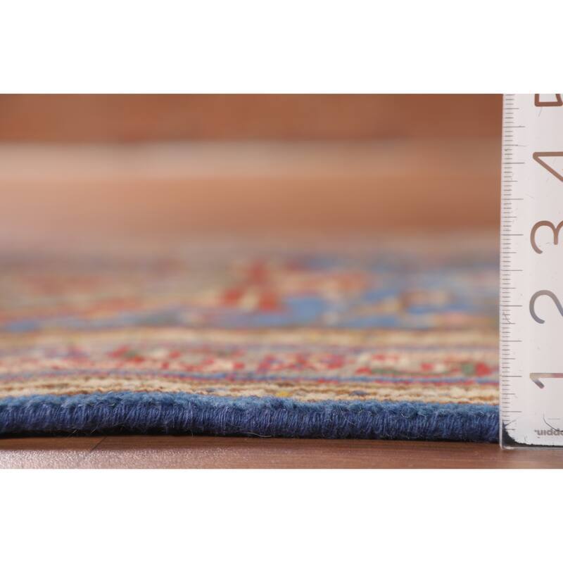 Light Blue Geometric Heriz Serapi Indian Rug Handmade Wool Carpet - 3'0" X 5'0"