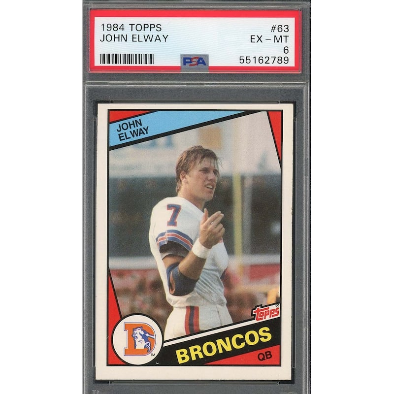 John Elway 1984 Topps Football Rookie Card #63 Graded PSA 6 - 8'6" x 11'6"