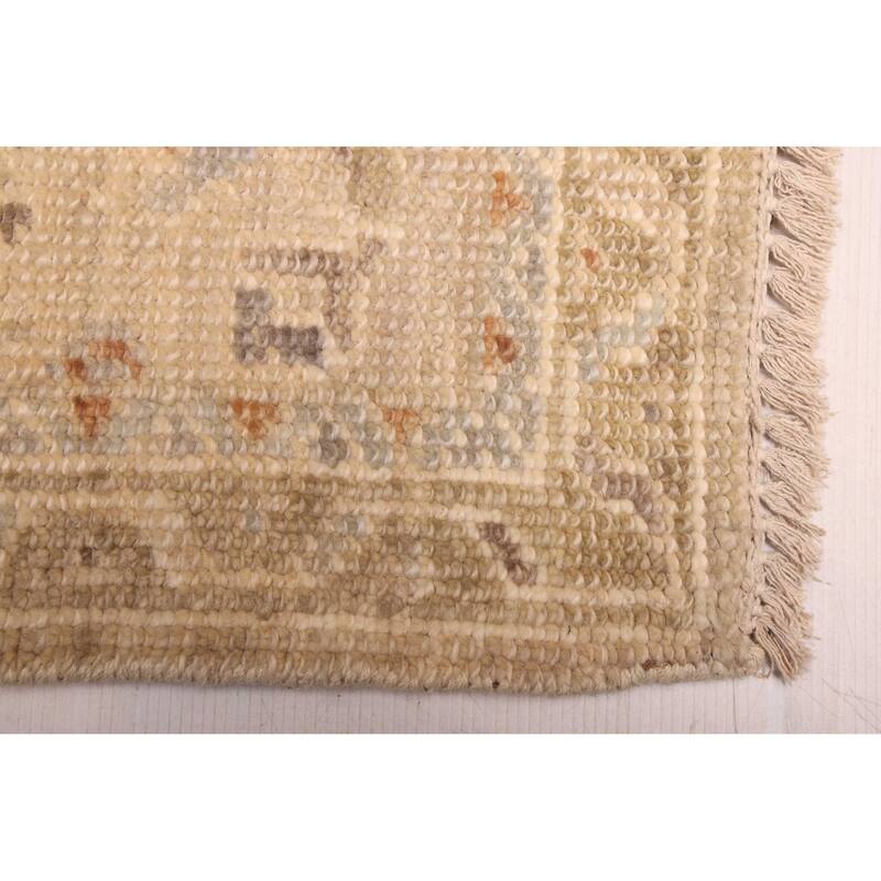 ECARPETGALLERY Hand-knotted Kavya Oushak Light Khaki Wool Rug - 8'11 x 11'8