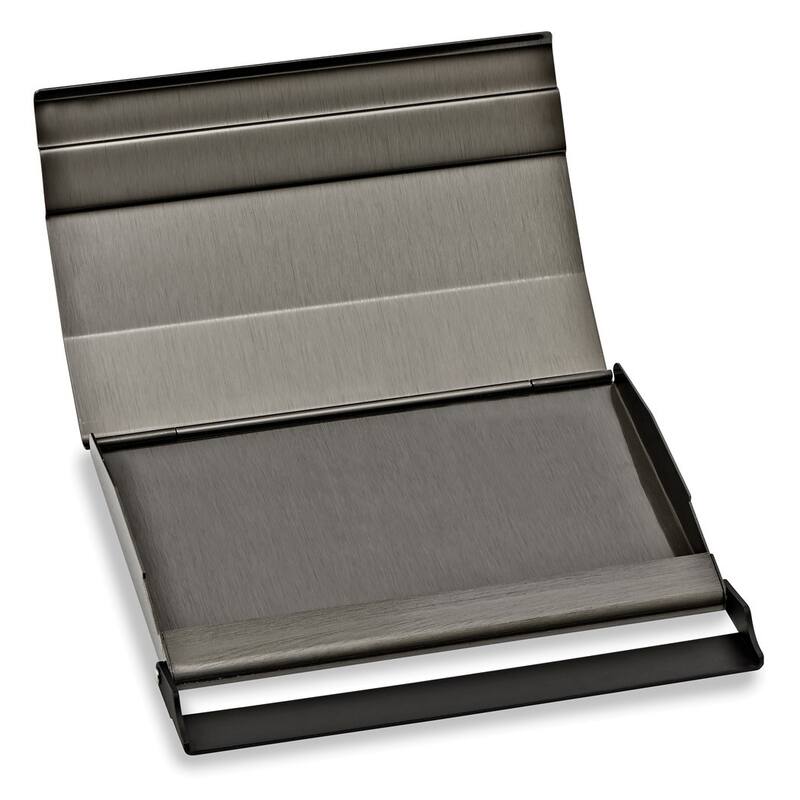Curata Nickel-Plated and Black Finish Business Card Case