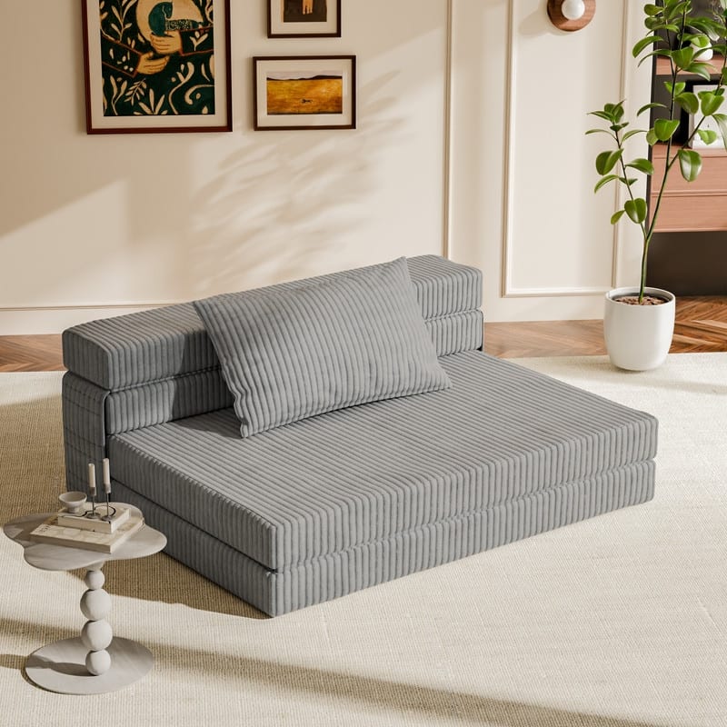Folding Sofa Bed, Convertible Sleeper Chair with Pilow Foldable Matress, Comfy Floor Sofa Lounge for Living Room, Apartment