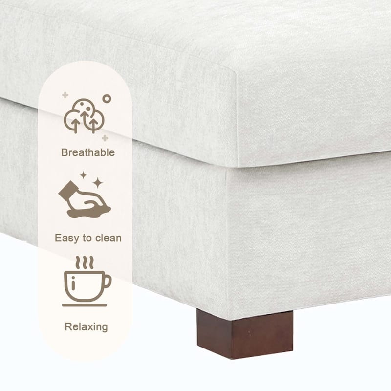 41" W Modern Chenille Corner Arm Accent Chair Sectional Module with Pillows