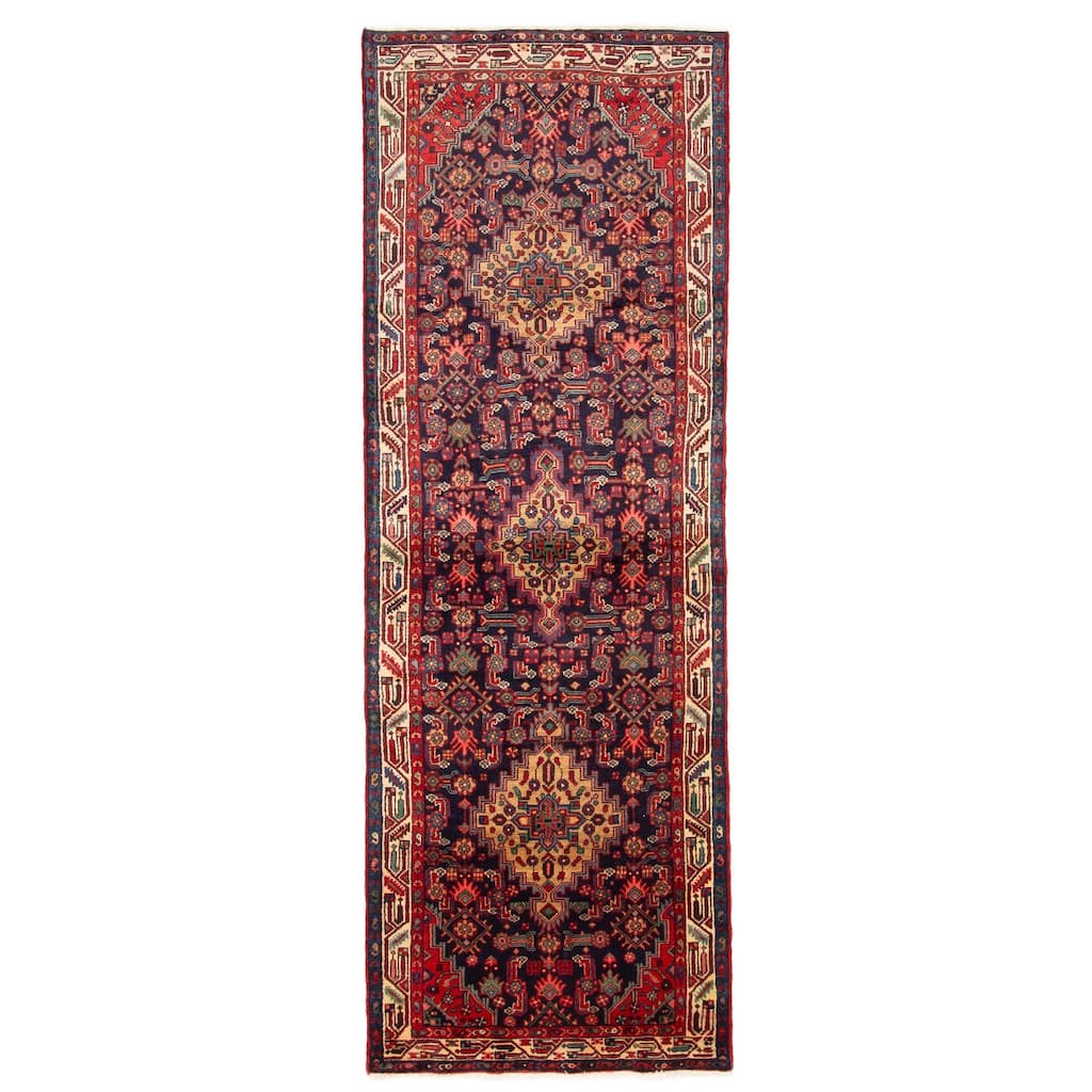 ECARPETGALLERY Hand-knotted Konya Anatolian Dark Navy Wool Rug - 3'5 x 10'0