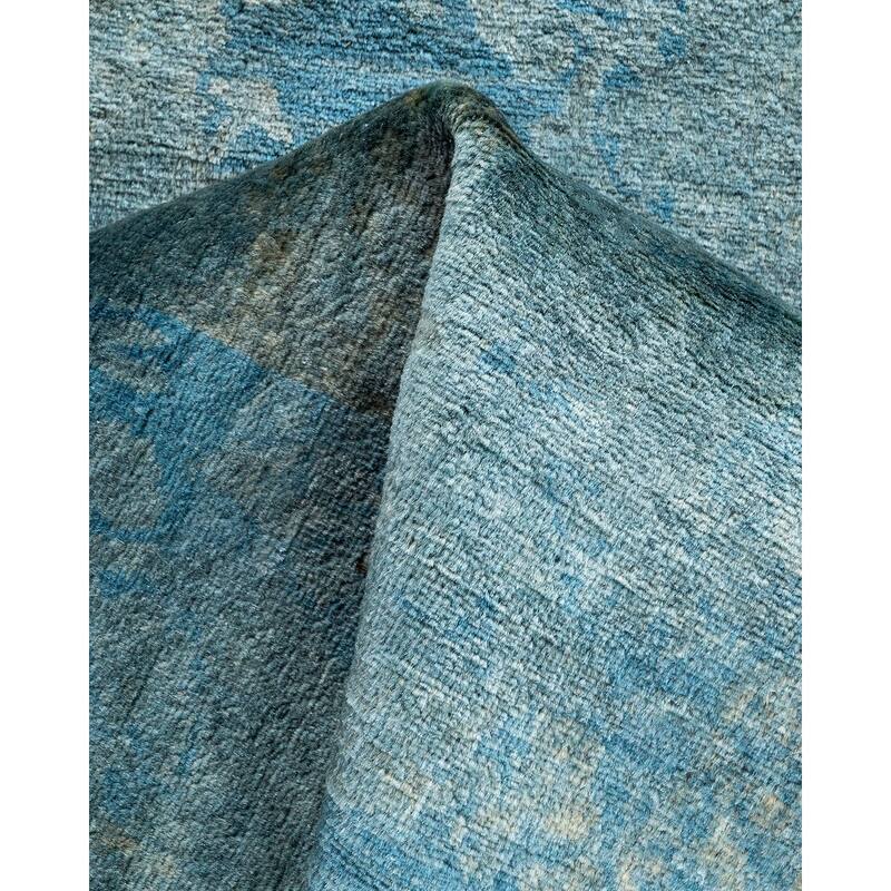 Fine Vibrance, One-of-a-Kind Hand-Knotted Runner Rug - Blue, 2' 9" x 4' 2" - 2' 9" x 4' 2"