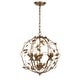 preview thumbnail 5 of 3, SAFAVIEH Lighting Austen Adjustable 3-light LED Gold Leaf Cage Chandelier - 17" x 17" x 20.75-92.75"