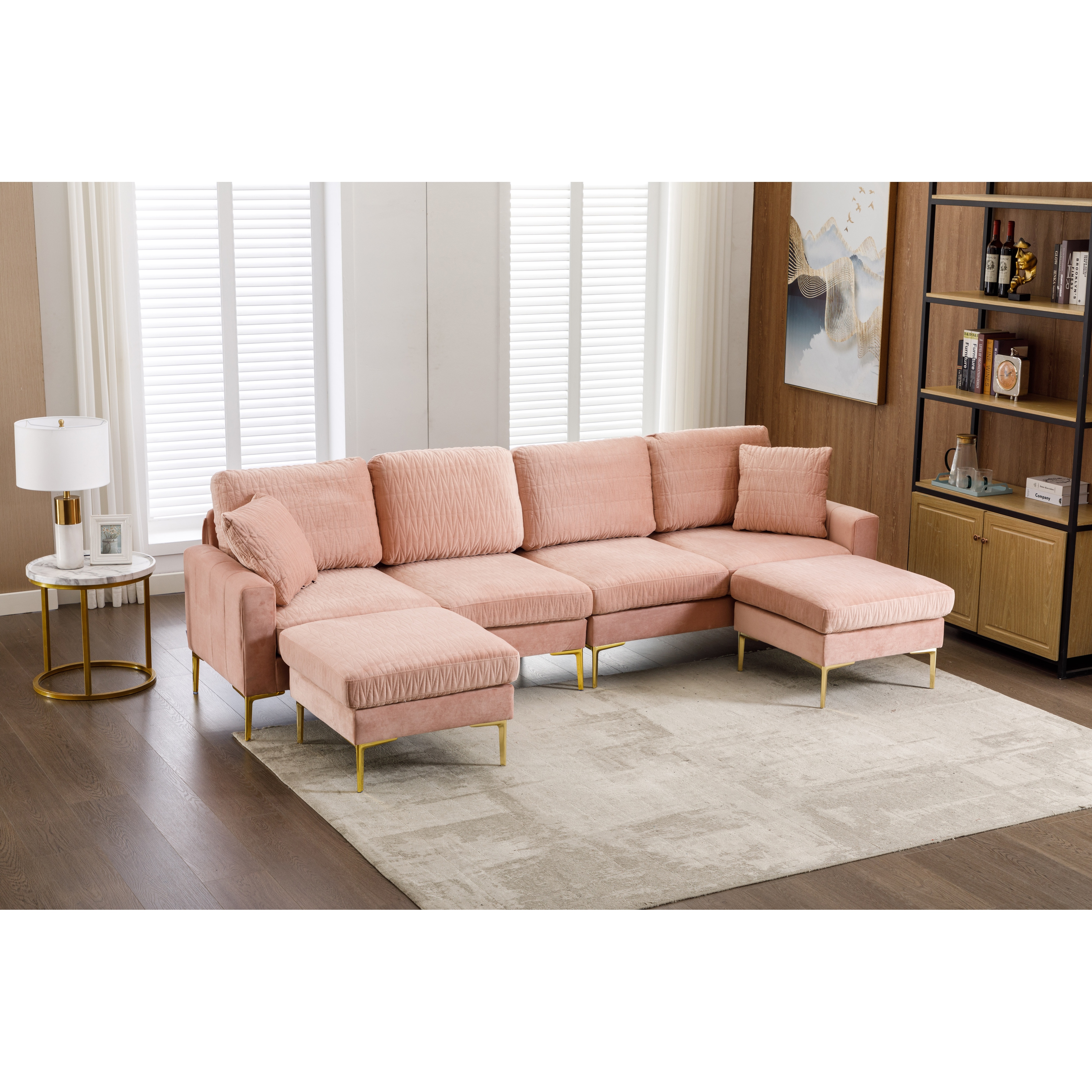 Velvet Sectional Sofa 113.39 U shaped Sectional Couch Pink Bed Bath Beyond 39114311