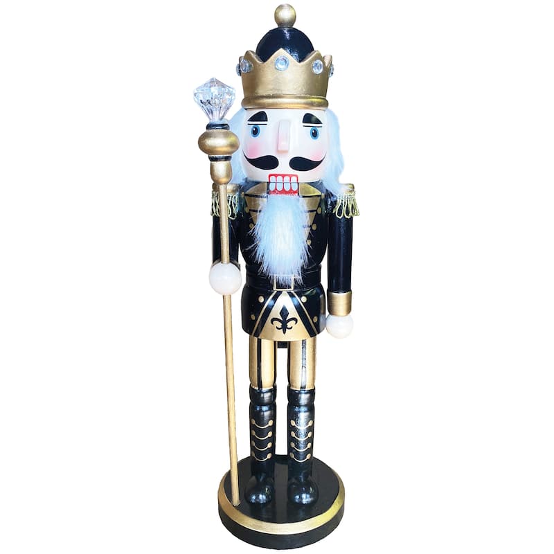 14 inch Black and Gold King Nutcracker