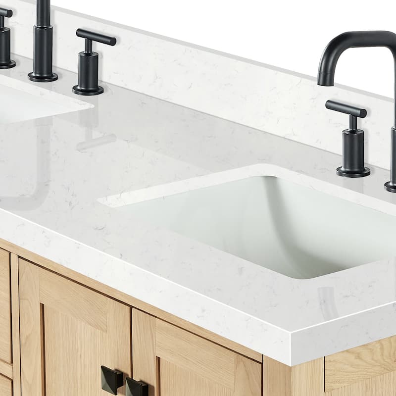 Ariel A060DCQRVO Cambridge 60" Free Standing Double Basin Vanity Set