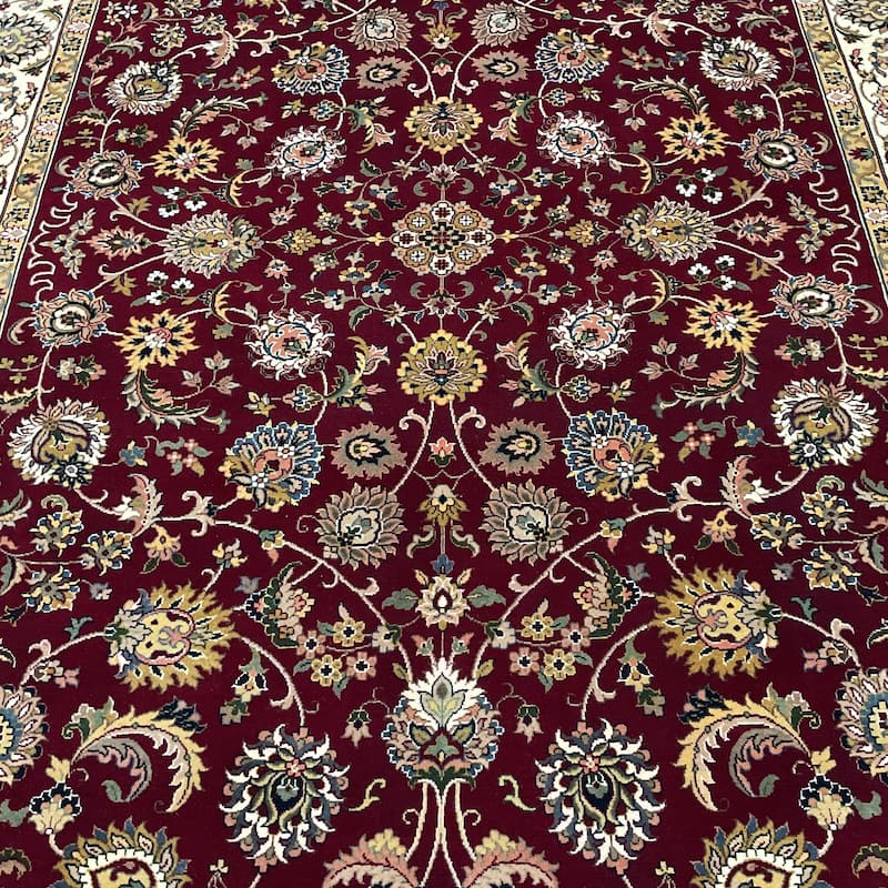 HERAT ORIENTAL Hand-knotted Indo 6'2 x 9' Isfahan Wool Rug - 6'2" x 9'