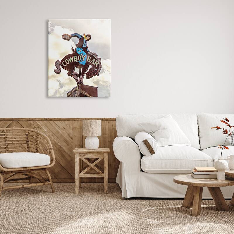 Stupell Western Cowboy Bar Sign Canvas Wall Art Design by JG Studios