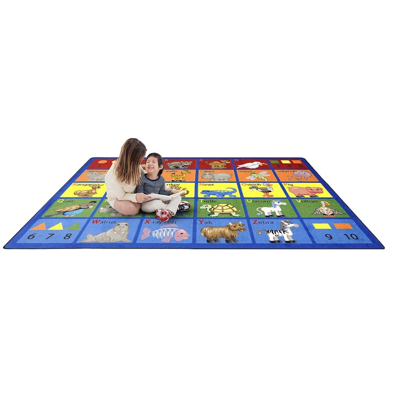 Animal Phonics Educational Nylon Area Rug - 8x10 - Multi