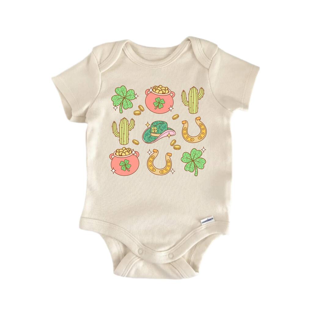 Retro Western St. Patricks Day - Baby Boy Girl Clothes Bodysuit Funny Cute Newborn