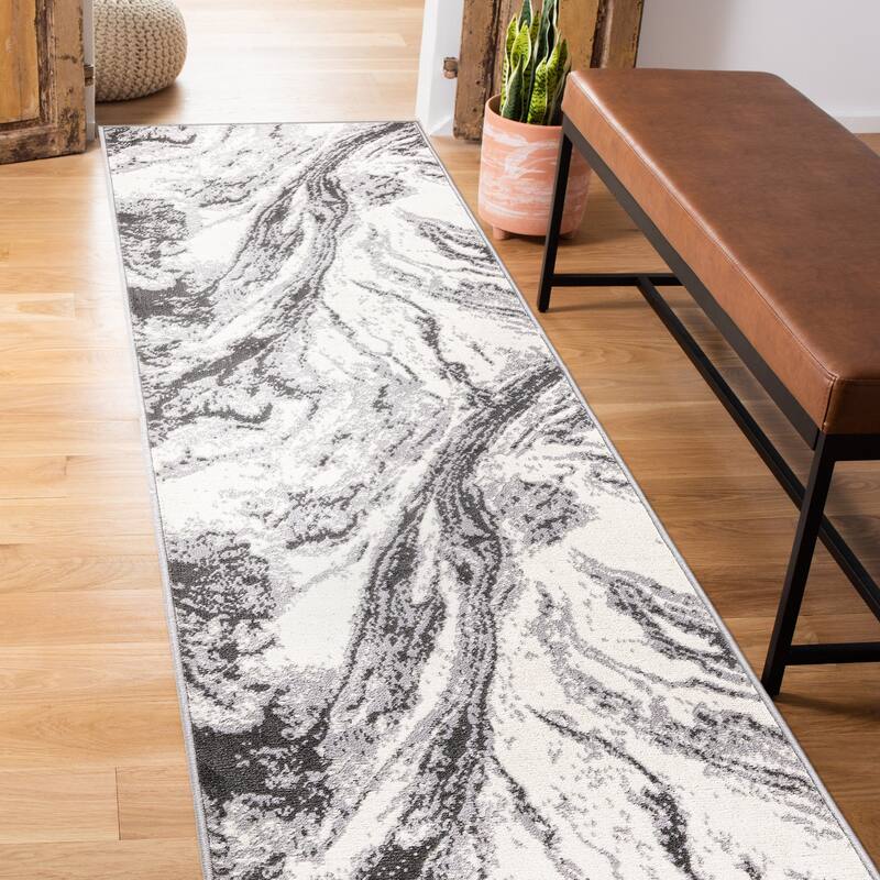 World Rug Gallery Modern Abstract Swirl Area Rug