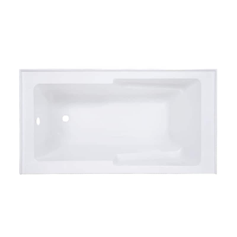 Swiss Madison Voltaire, Acrylic White, Alcove, Integral Armrest, Bathtub with Apron