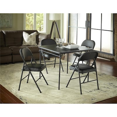COSCO 34 inch Square Vinyl Top Folding Card Table(2-Pack) - N/A