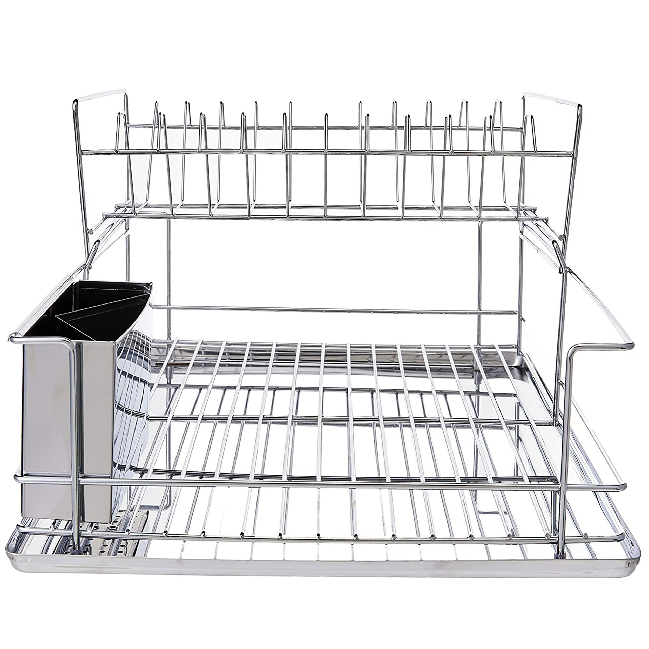 MegaChef 16 Counter Top Drying Dish Rack, Black