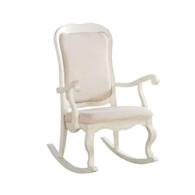 Fabric Rocking Chair in Antique White