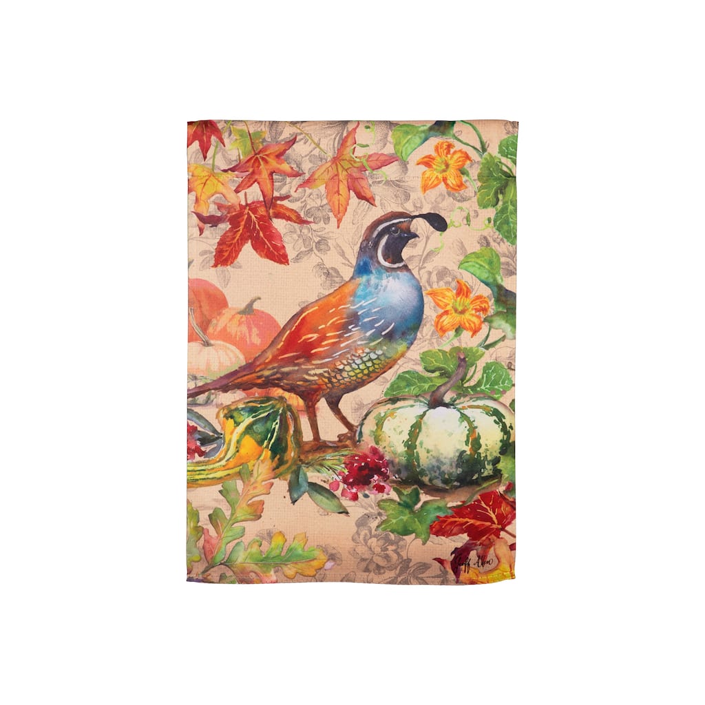 Fall Fowl Suede Garden Flag