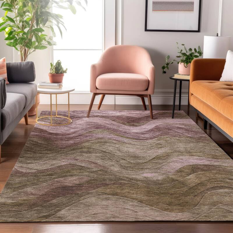 Premium Washable Super Soft Modern Waves Mayfield Rug