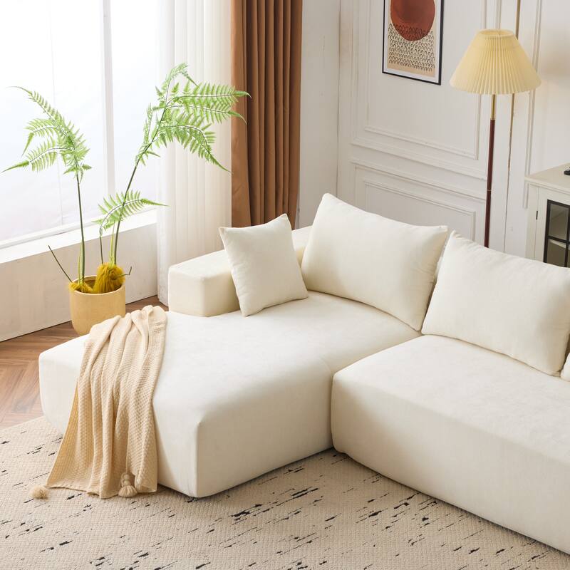 108*68 inch extra-deep modular sofa, cloud sofa, 4-person sofa, sitting and sleeping, living room Chenille modular sofa,