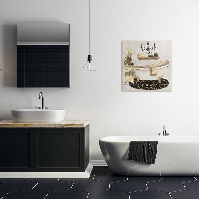 Stupell Serene Vintage Bathtub Canvas Wall Art Design By Janet Tava