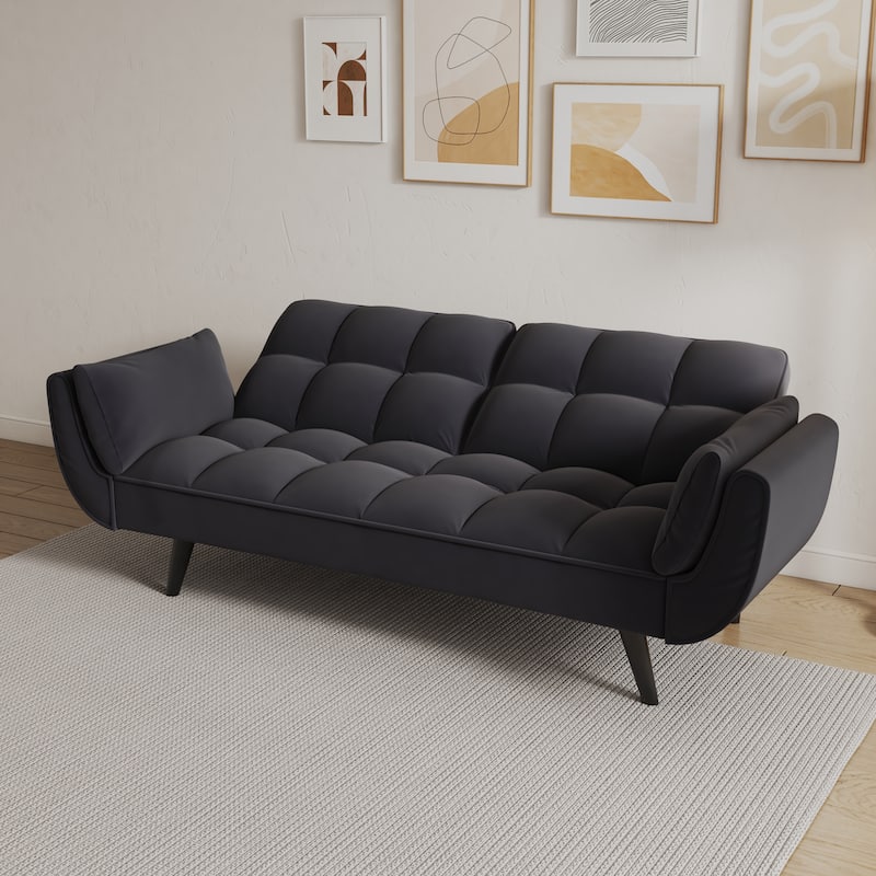 57" Velvet Sofa with Adjustable Backrest - Bed Conversion for Living or Guest Rooms