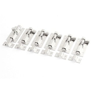 5cm Long Stainless Steel Door Security Latch Slide Lock Bolt 6 Pcs 