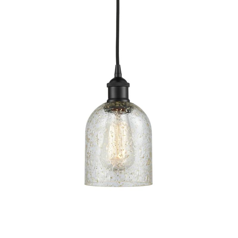 Innovations Lighting 616-1P-10-5 Caledonia Pendant Caledonia 5" Wide - Matte Black / Mica