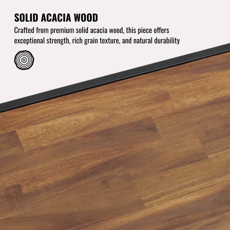 Acacia Wood Garment Rack with Shelves