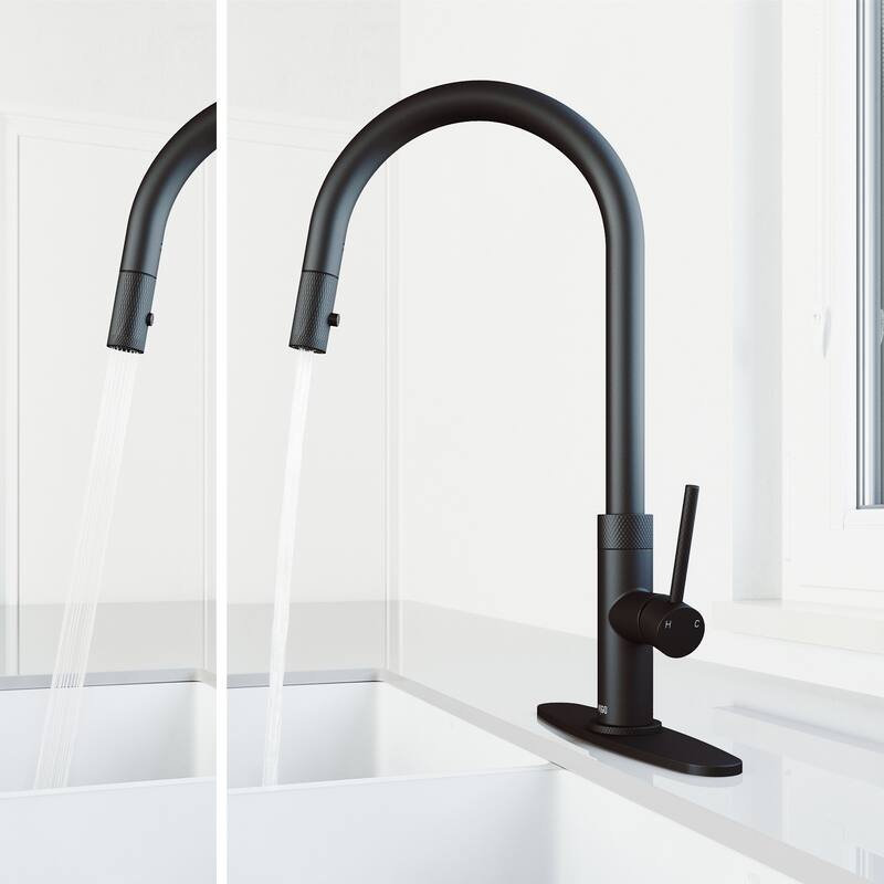VIGO Bristol 19" H Single Handle Pull-Down Sprayer Kitchen Faucet