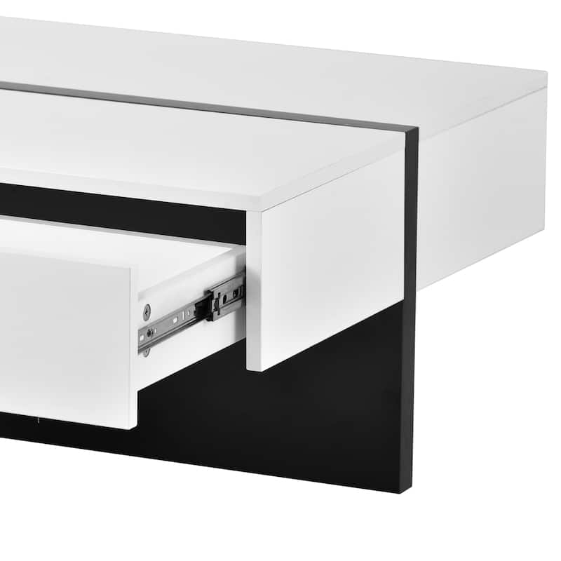 Roomfitters Modern Rectangle Coffee Table with High Gloss Finish, Contemporary Center Table for Living Room or Sofa Seating
