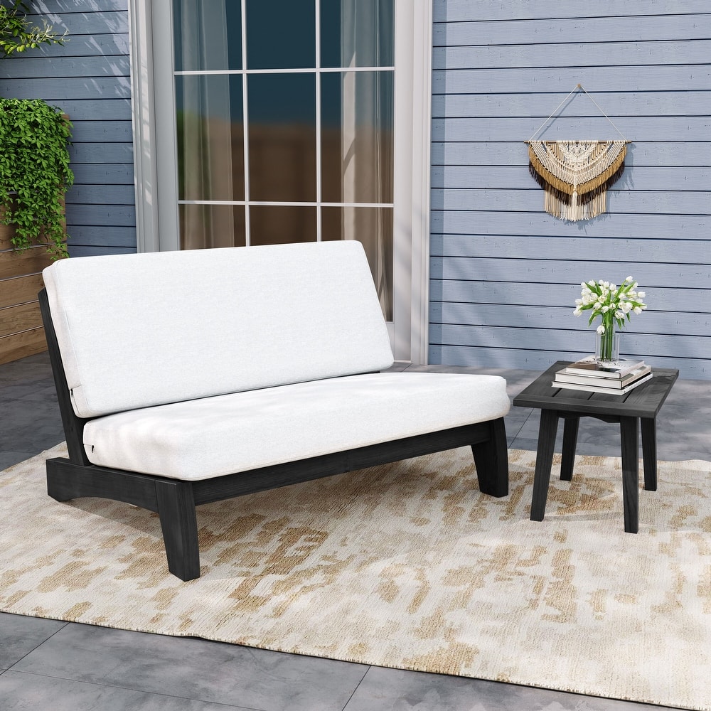 Outdoor Sectional Furniture Teak Conversation Set with Side Table