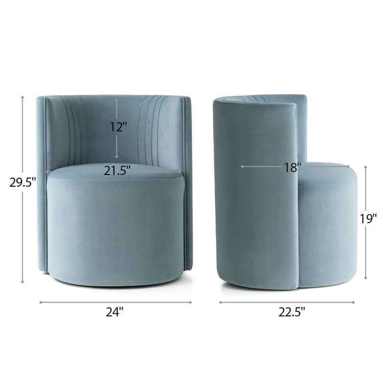 Velvet Swivel Rolling Accent Chairs with Casters